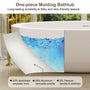 73" Matte White Solid Surface Freestanding Bathtub with Thick Rim Design