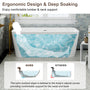 55"/59" Glossy White Square Freestanding Acrylic Bathtub with Modern Industrial Design
