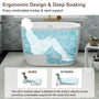 43" Transitional Acrylic Freestanding Bathtub with Built-In Seat
