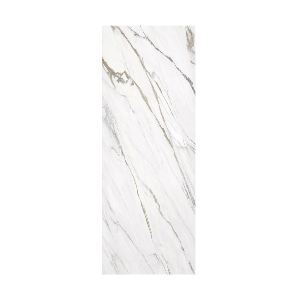 3-Piece Calacatta Gold White SMC Marble Shower Wall Panels for Luxury Shower Spaces