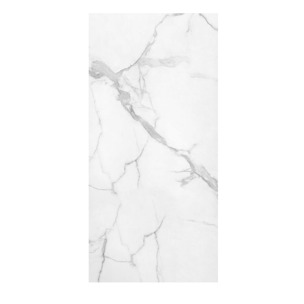 3-Piece Carrara White SMC Marble Shower Wall Panels for Contemporary Showers
