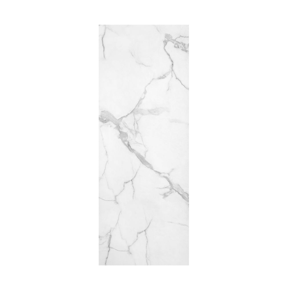 3-Piece Carrara White SMC Marble Shower Wall Panels for Contemporary Showers