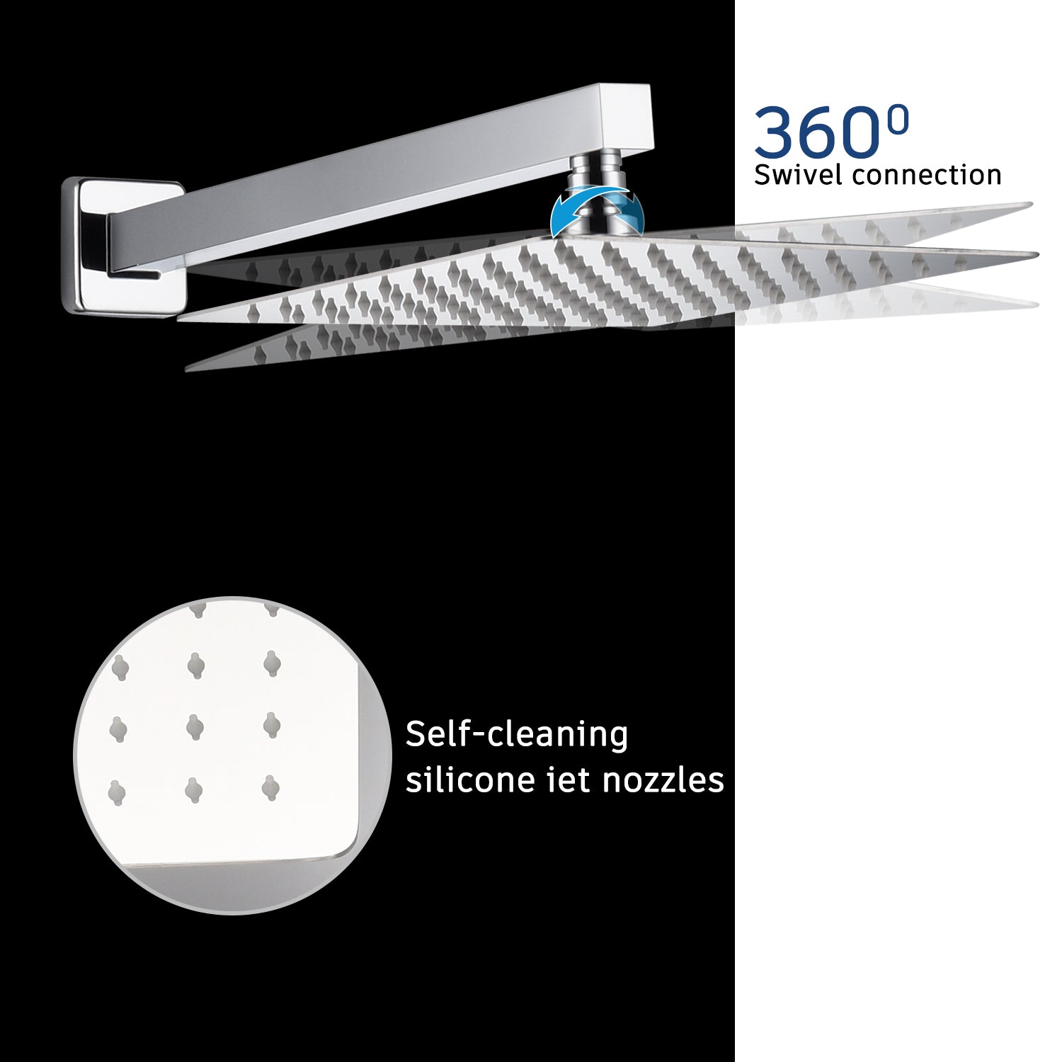 Casainc 2 Function 10" Wall Mounted Dual Shower Heads Shower System In Black