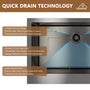30"/33"/36" Premium 304 Stainless Steel Sink with PVD Finish with Quick Drainage & Silent Noise Reduction, Easy to Clean & Stylish
