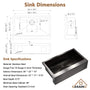 30"/33"/36" Premium 304 Stainless Steel Sink with PVD Finish with Quick Drainage & Silent Noise Reduction, Easy to Clean & Stylish