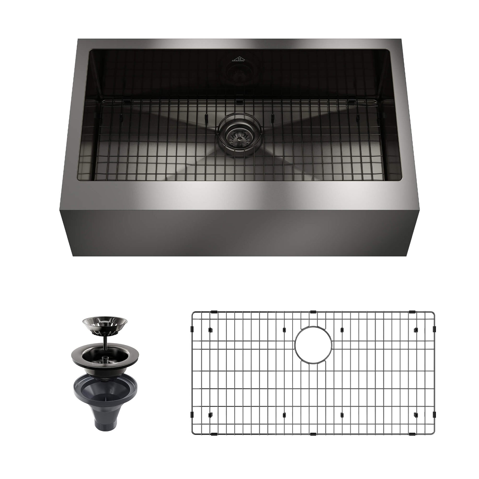 30"/33"/36" Premium 304 Stainless Steel Sink with PVD Finish with Quick Drainage & Silent Noise Reduction, Easy to Clean & Stylish