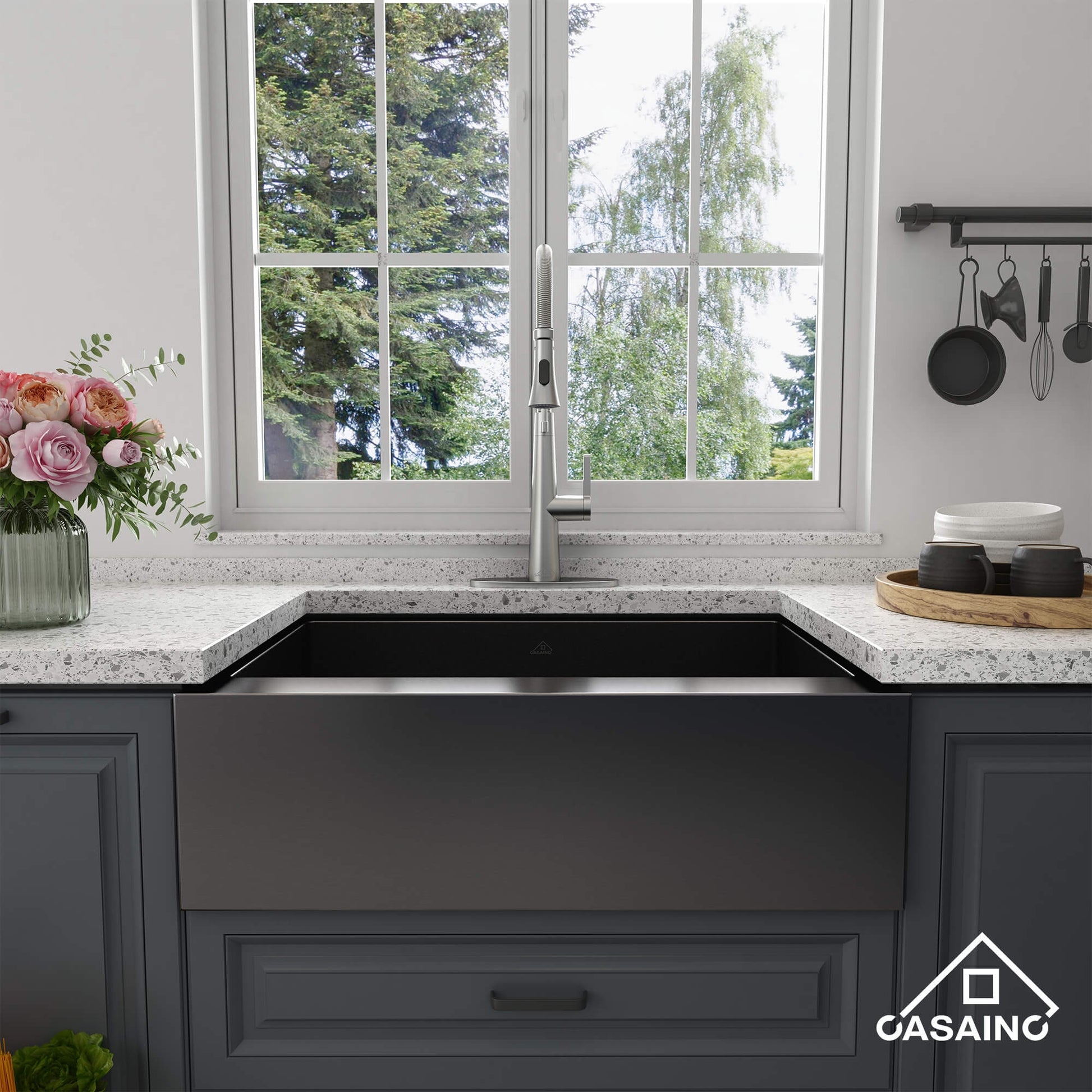 30"/33"/36" Premium 304 Stainless Steel Sink with PVD Finish with Quick Drainage & Silent Noise Reduction, Easy to Clean & Stylish