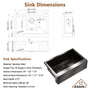 30"/33"/36" Premium 304 Stainless Steel Sink with PVD Finish with Quick Drainage & Silent Noise Reduction, Easy to Clean & Stylish