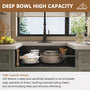 30"/33"/36" Premium 304 Stainless Steel Sink with PVD Finish with Quick Drainage & Silent Noise Reduction, Easy to Clean & Stylish