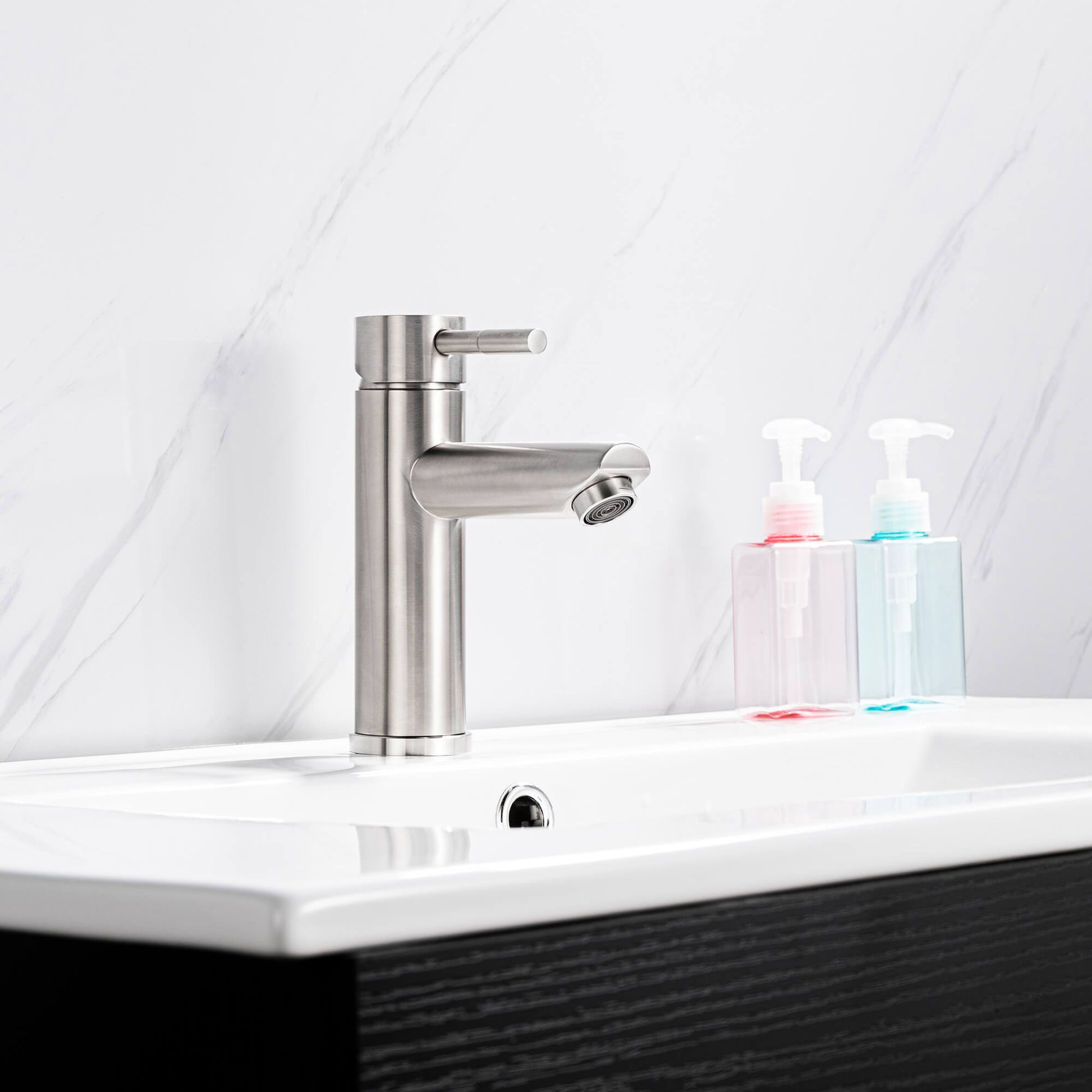 Casainc Brushed Nickel 1-Handle Commercial Freestanding Sink Faucet