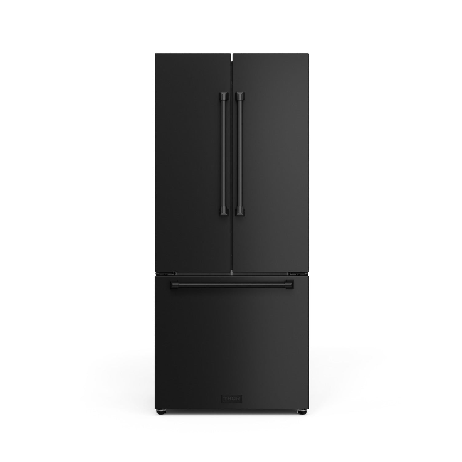 30 Inch 17.5 cu ft French Door Counter Depth Refrigerator with Ice Maker in Black | Gordon Ramsay Series