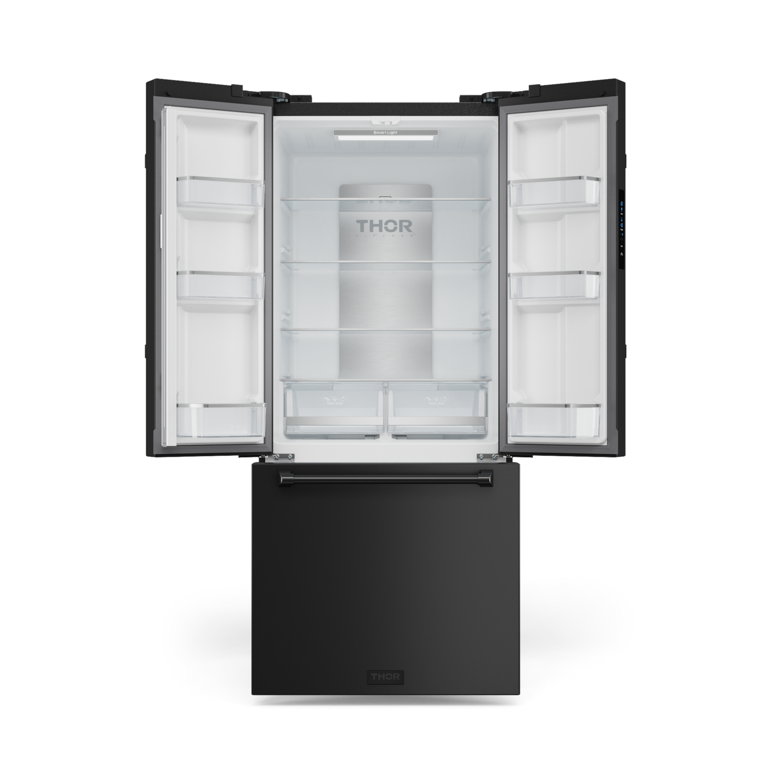 30 Inch 17.5 cu ft French Door Counter Depth Refrigerator with Ice Maker in Black | Gordon Ramsay Series