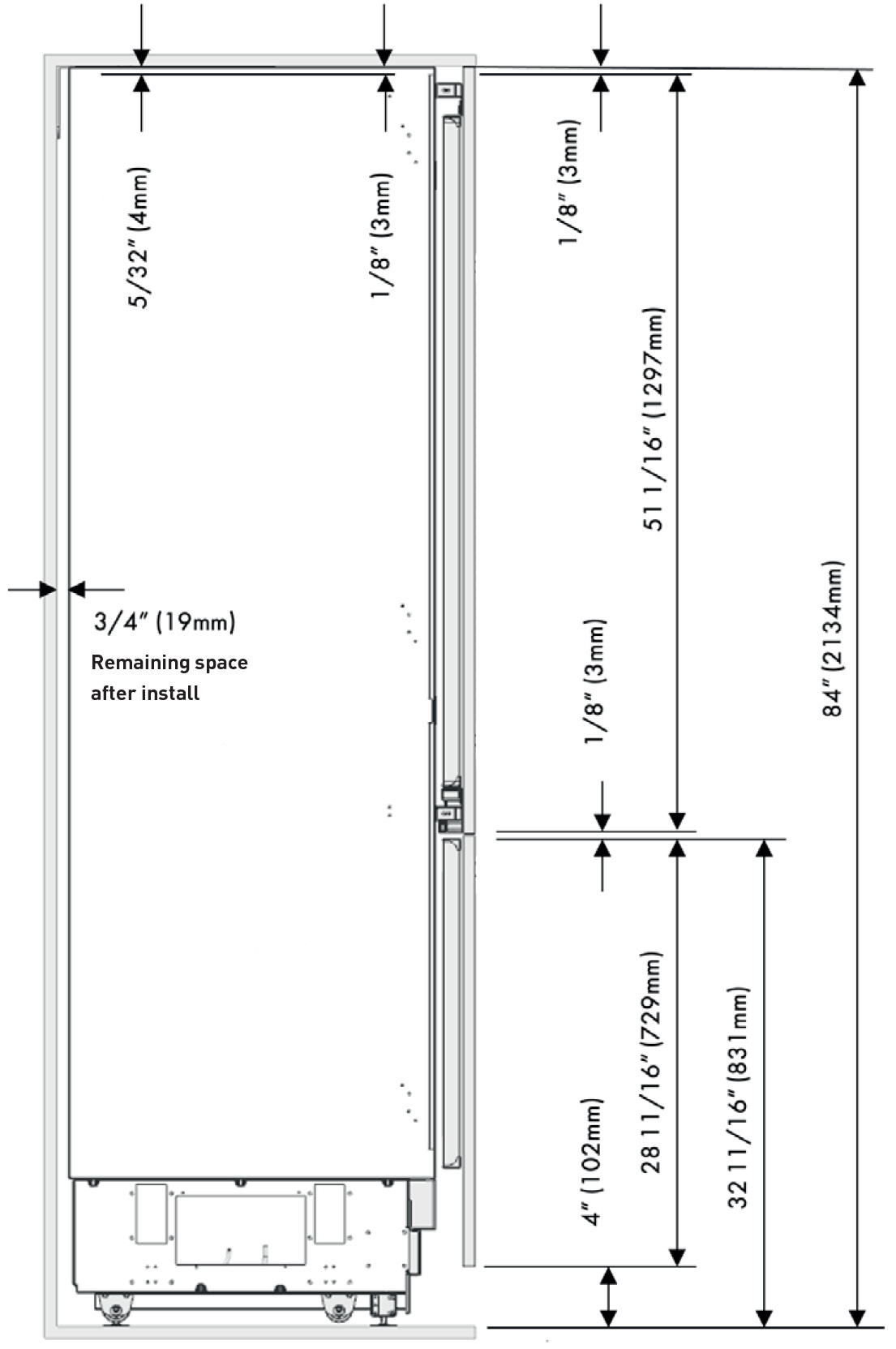 30 Inch Built-In Panel-Ready Bottom Mount Refrigerator