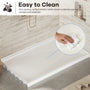 48"/60"x30"-36" White SMC Shower Base with Flamed Rock Slip-Resistant Surface, Left/Right Drain
