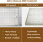 48"/60" x 30"/32"/36" White SMC Rectangular Shower Base with Non-Slip Texture, Left/Right Drain