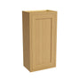 Inset Hazelnut Oak RTA 9-21"W x 30-42"H x 13.5"D 15-Size Single Door Wall Cabinet