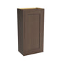 Inset Truffle Brown RTA 9-21"W x 30-42"H x 13.5"D 15-Size Single Door Wall Cabinet