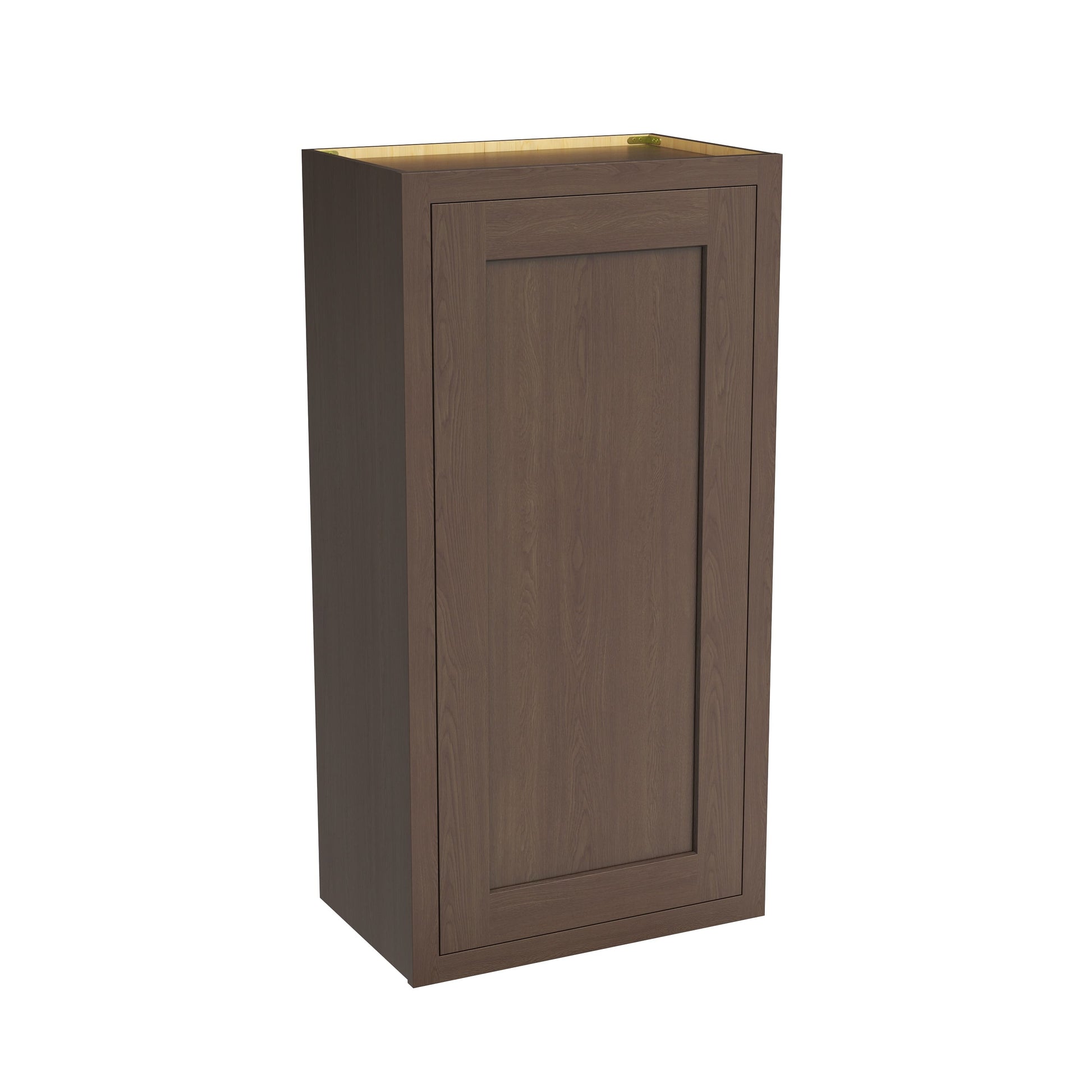 Inset Truffle Brown RTA 9-21"W x 30-42"H x 13.5"D 15-Size Single Door Wall Cabinet
