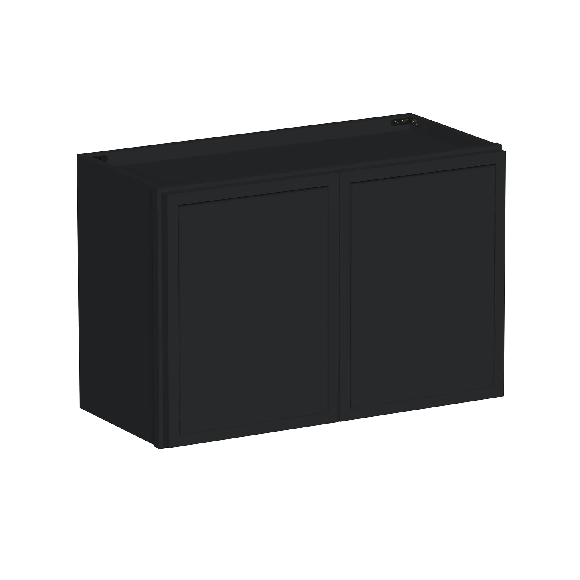 Slim Ebony Black Shaker RTA 24"-36"W x 12"-24"H x 12"D 17-Size Short Wall Cabinet with 2 Doors