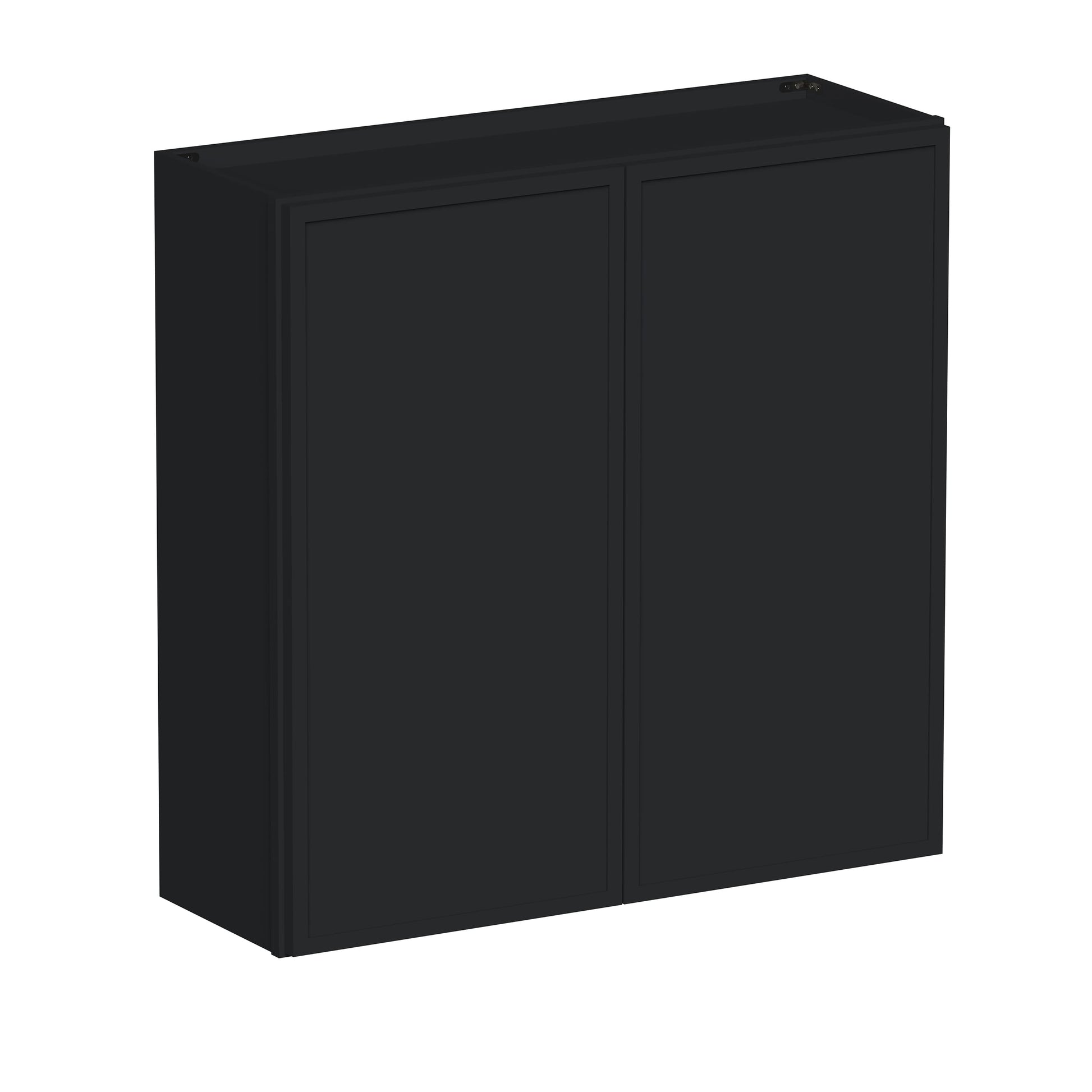 Slim Ebony Black Shaker RTA 24"-36"W x 30"/36"/42"H x 12"D 15-Size Standard Wall Cabinet with 2 Doors