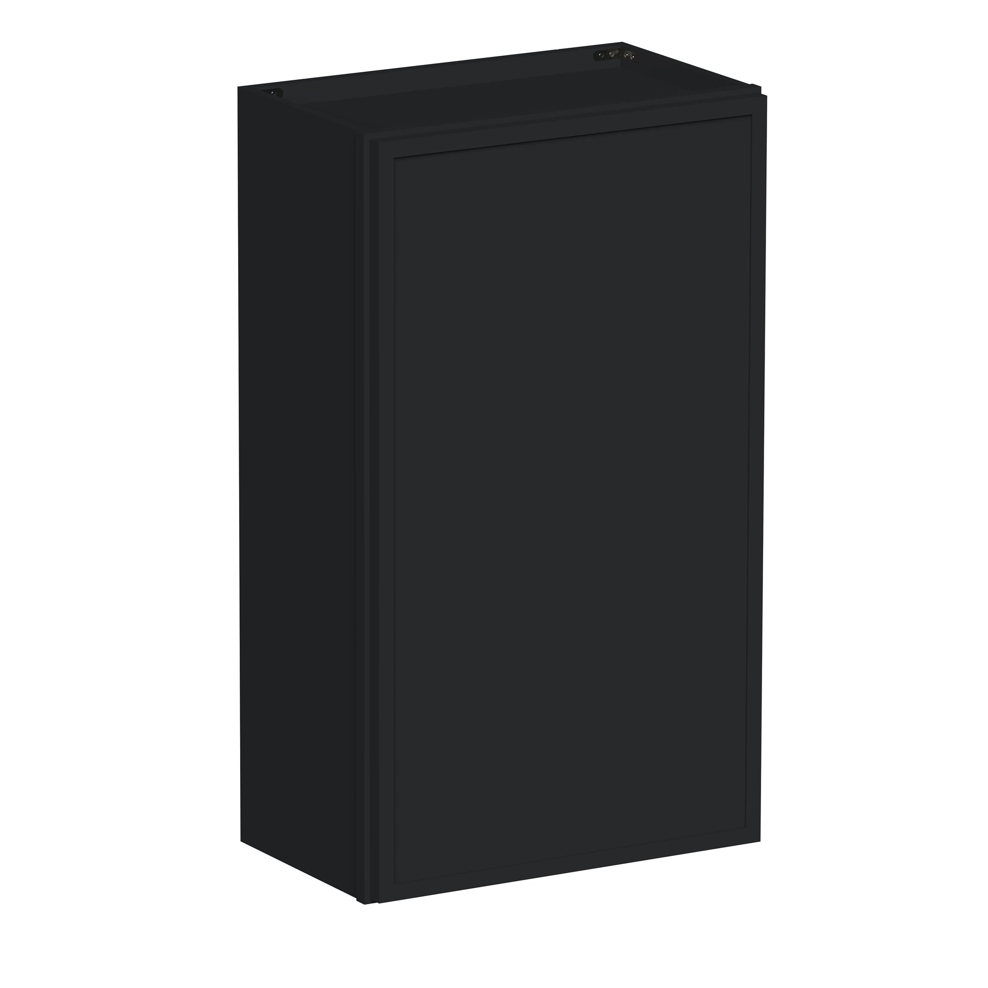 Slim Ebony Black Shaker RTA 9"-21"W x 30"/36"/42"H x 12"D 15-Size Single Door Standard Wall Cabinet