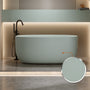 51" Freestanding Stone Resin Soaking Tub with Smooth Hand-Polished Surface, Pine Crest, Shadow Whisper