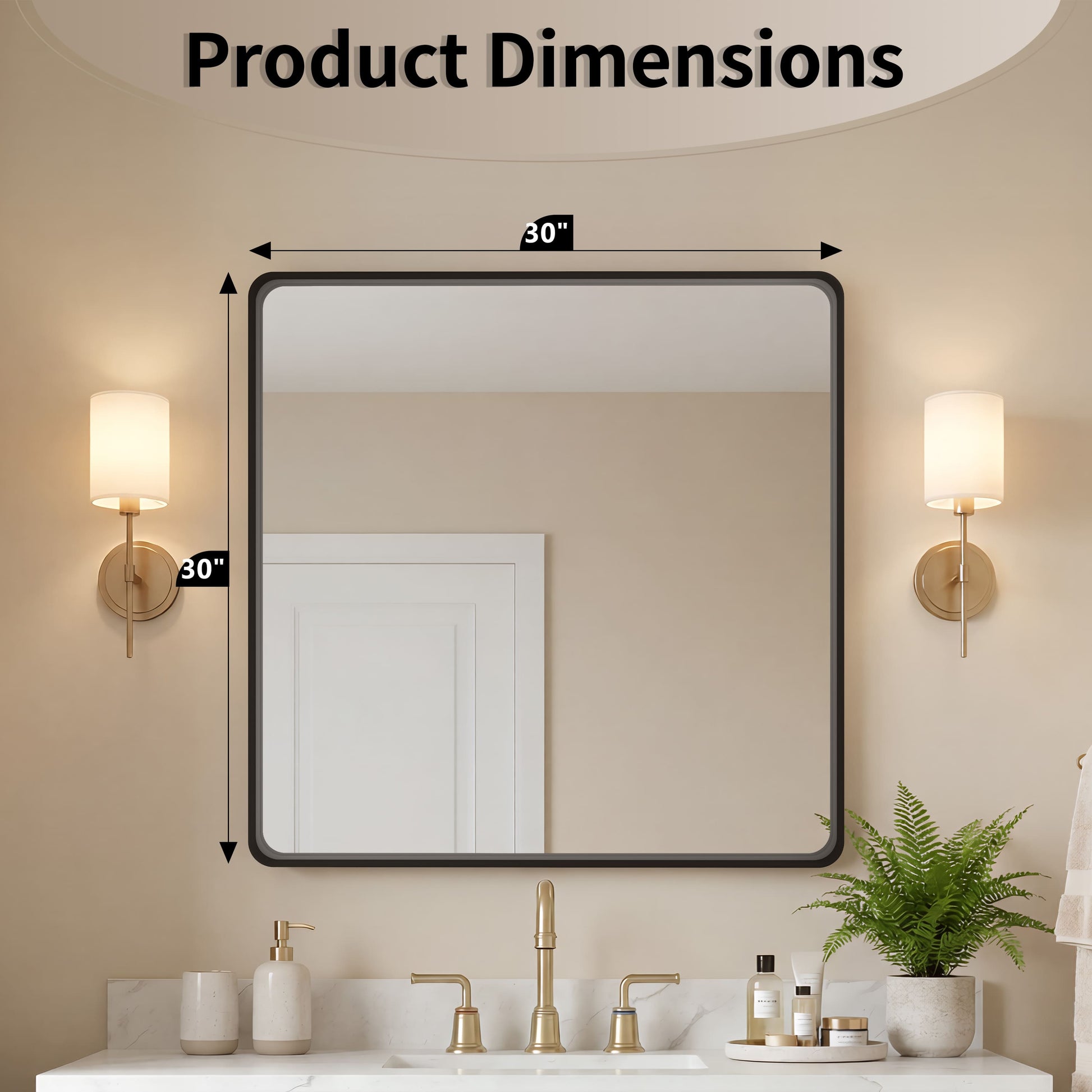 22"-72" W x 28"-40" H 14-Size Modern Aluminum Framed Beveled Bathroom Vanity Mirror with HD Reflection