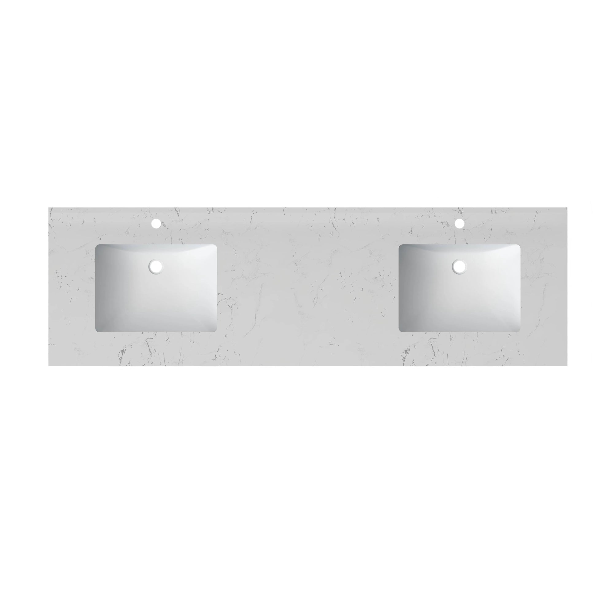 30"/36"/48"/72" Freestanding Bathroom Vanity with White Marble-Pattern Artificial Stone Top