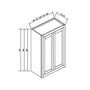 Inset Origami White RTA 24-36"W x 30-42"H x 13.5"D 15-Size Double Doors Wall Cabinet