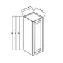 Inset Origami White RTA 9-21"W x 30-42"H x 13.5"D 15-Size Single Door Wall Cabinet