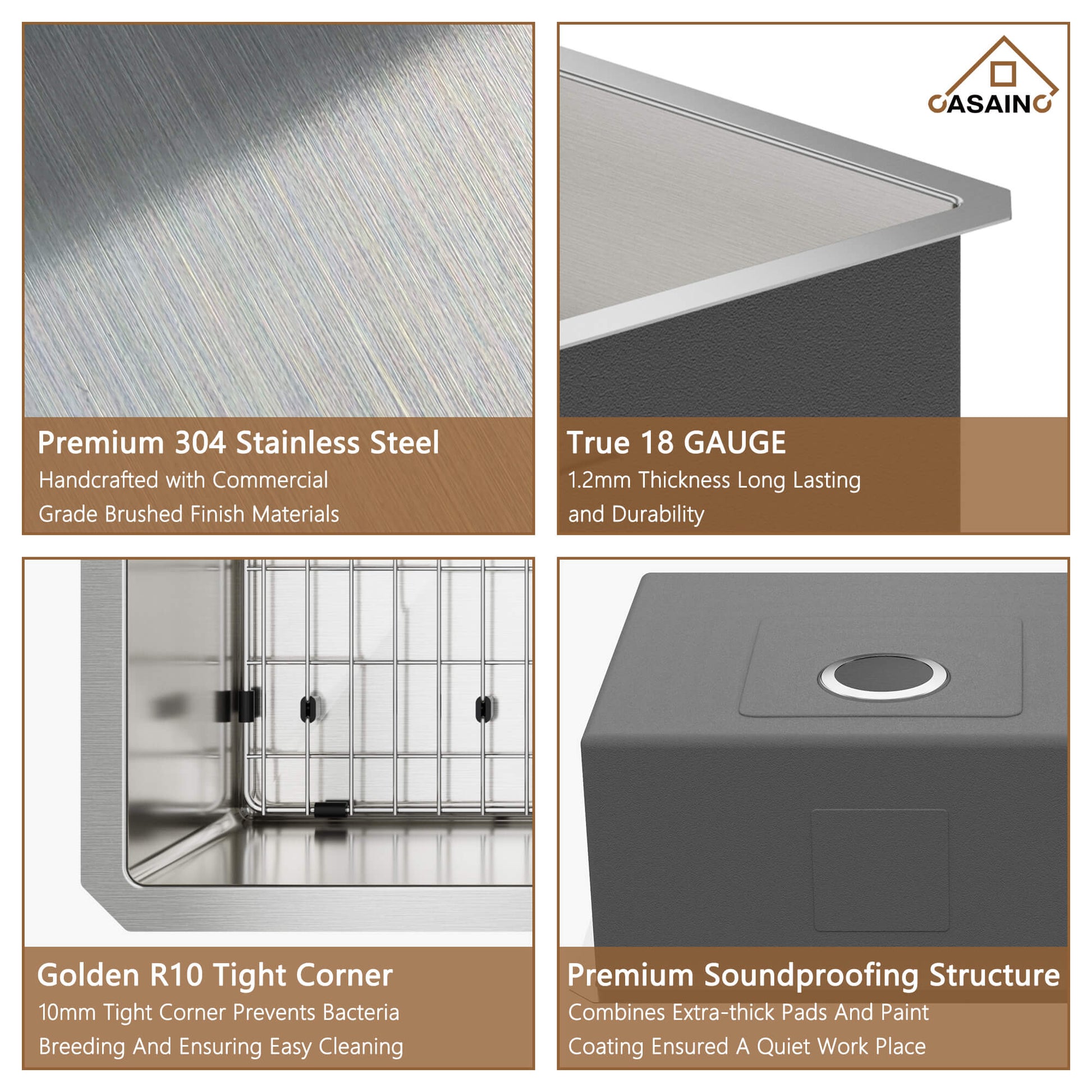 32" Premium Multi-Functional 304 Stainless Steel Design Kitchen Sink , Efficient Double Sink Design with Practical Accessories for Enduring Durability, Silent Operation 