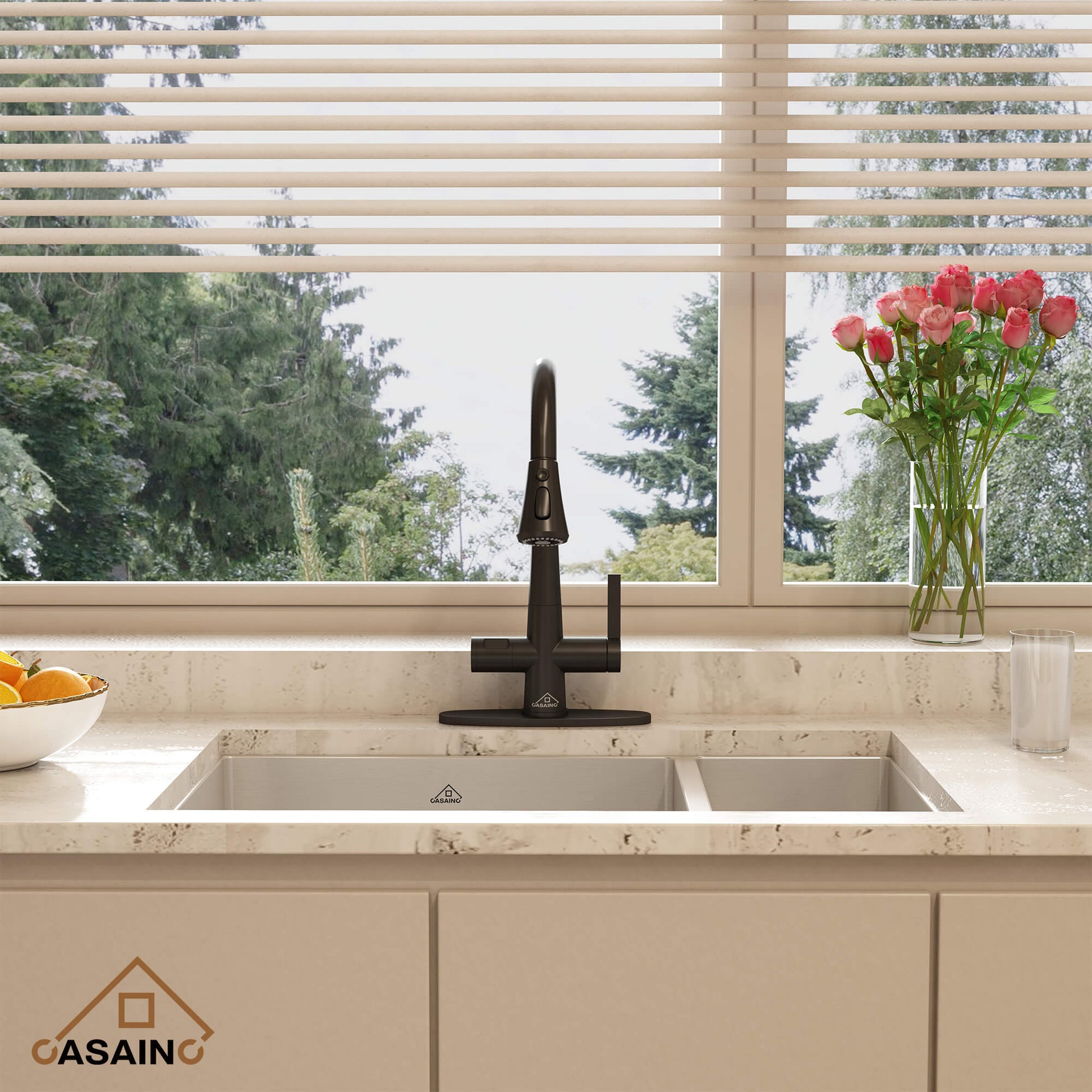 32" Premium Multi-Functional 304 Stainless Steel Design Kitchen Sink , Efficient Double Sink Design with Practical Accessories for Enduring Durability, Silent Operation 