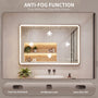 Contemporary Rectangular Aluminum Framed Bathroom LED Mirror