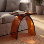 Translucent Resin Arched Solid Surface Bathroom Shower Bench in Glossy Smoke Black/Amber