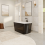 49" Acrylic Freestanding Japanese Soaking Hot Tub with Overflow and Drain