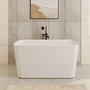 49" Acrylic Freestanding Japanese Soaking Hot Tub with Overflow and Drain