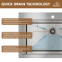 33" Golden R10 Tight Radius Stainless Steel Sink with Drainage Grid, Roll-up Rack, Two-Tiered Basin Design with Noise Reduction, with Scratch-Resistant, Oil-Repellent Surface