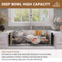 33" Golden R10 Tight Radius Stainless Steel Sink with Drainage Grid, Roll-up Rack, Two-Tiered Basin Design with Noise Reduction, with Scratch-Resistant, Oil-Repellent Surface