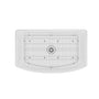 33 in. Curved Single Bowl Fireclay Farmhouse Apron Kitchen Sink with Grid and Drainer, cUPC Certified, in Glossy White/Matte Black/Matte Gray