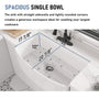 33 in. Curved Single Bowl Fireclay Farmhouse Apron Kitchen Sink with Grid and Drainer, cUPC Certified, in Glossy White/Matte Black/Matte Gray