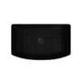 33 in. Curved Single Bowl Fireclay Farmhouse Apron Kitchen Sink with Grid and Drainer, cUPC Certified, in Glossy White/Matte Black/Matte Gray