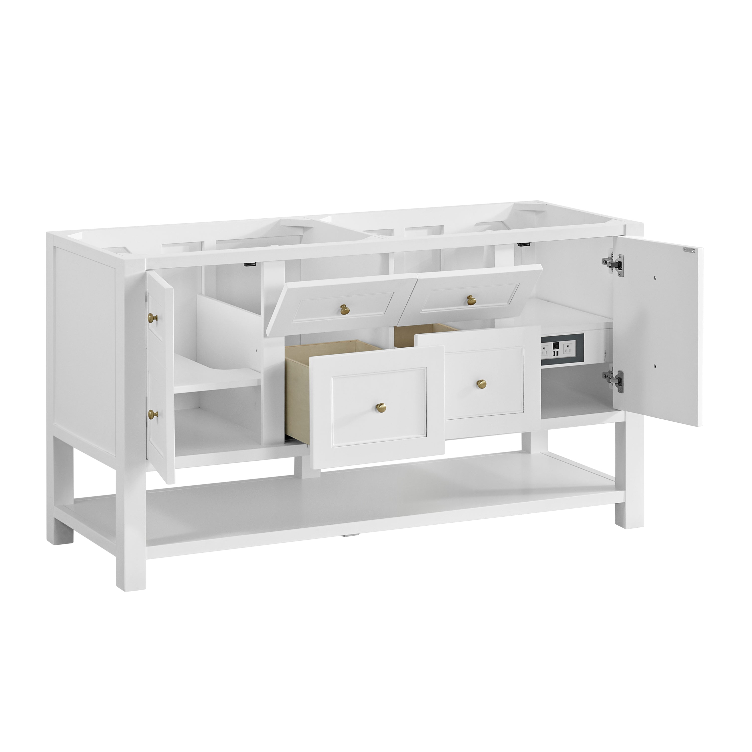James Martin Breckenridge 60" Double Vanity Cabinet, Bright White
