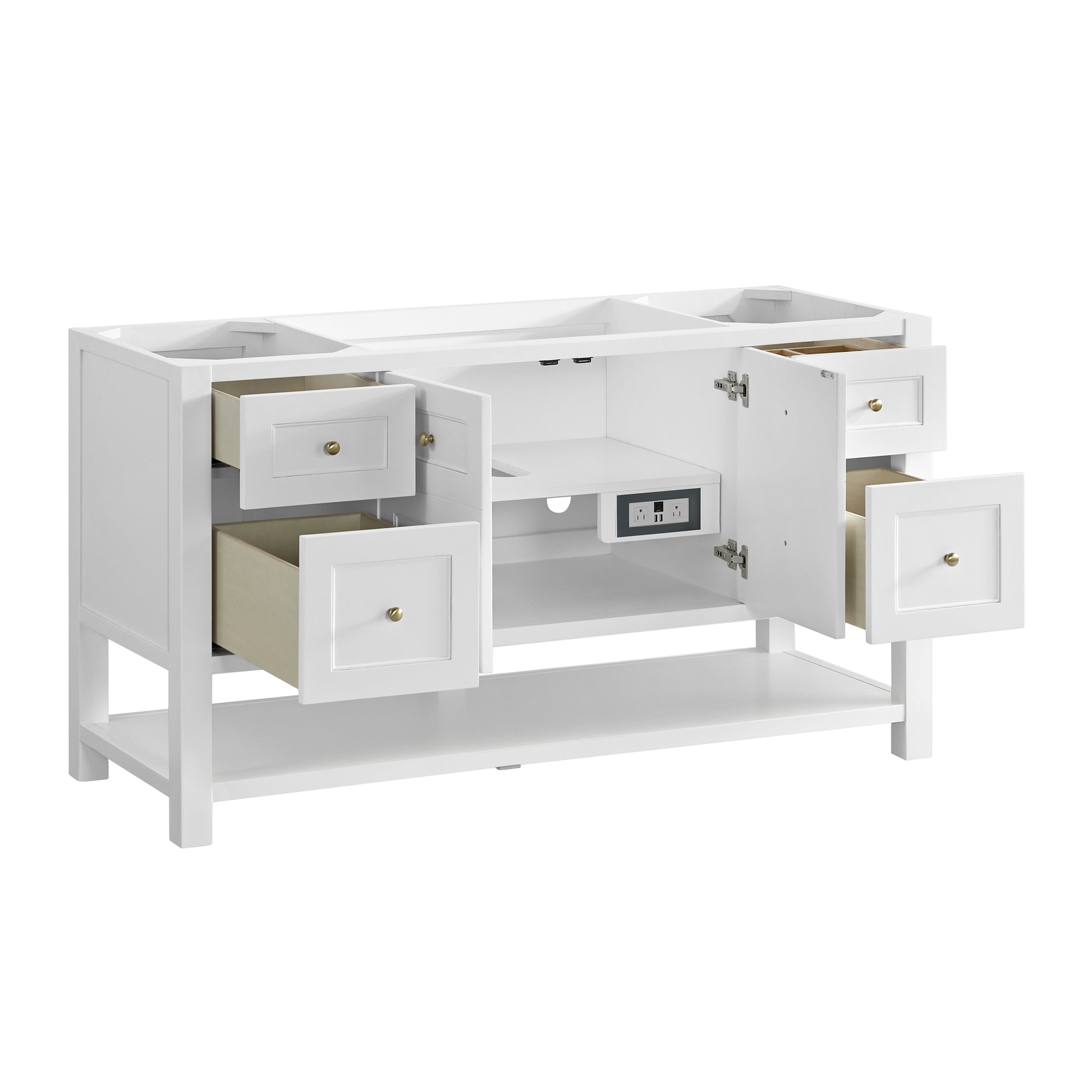 James Martin Breckenridge 60" Single Vanity Cabinet with Built-in USB/120V Power Outlet