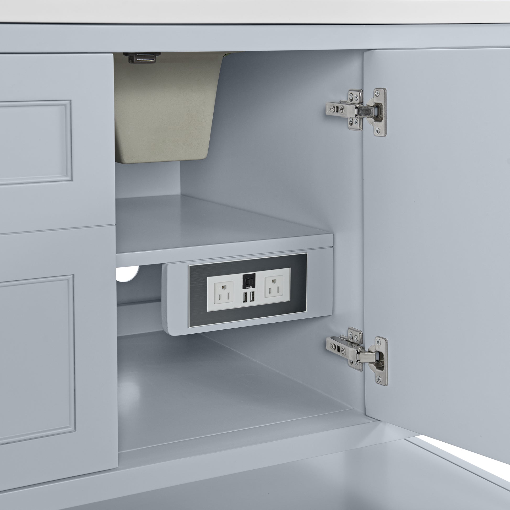 James Martin Breckenridge 60" Single Vanity Cabinet with Built-in USB/120V Power Outlet