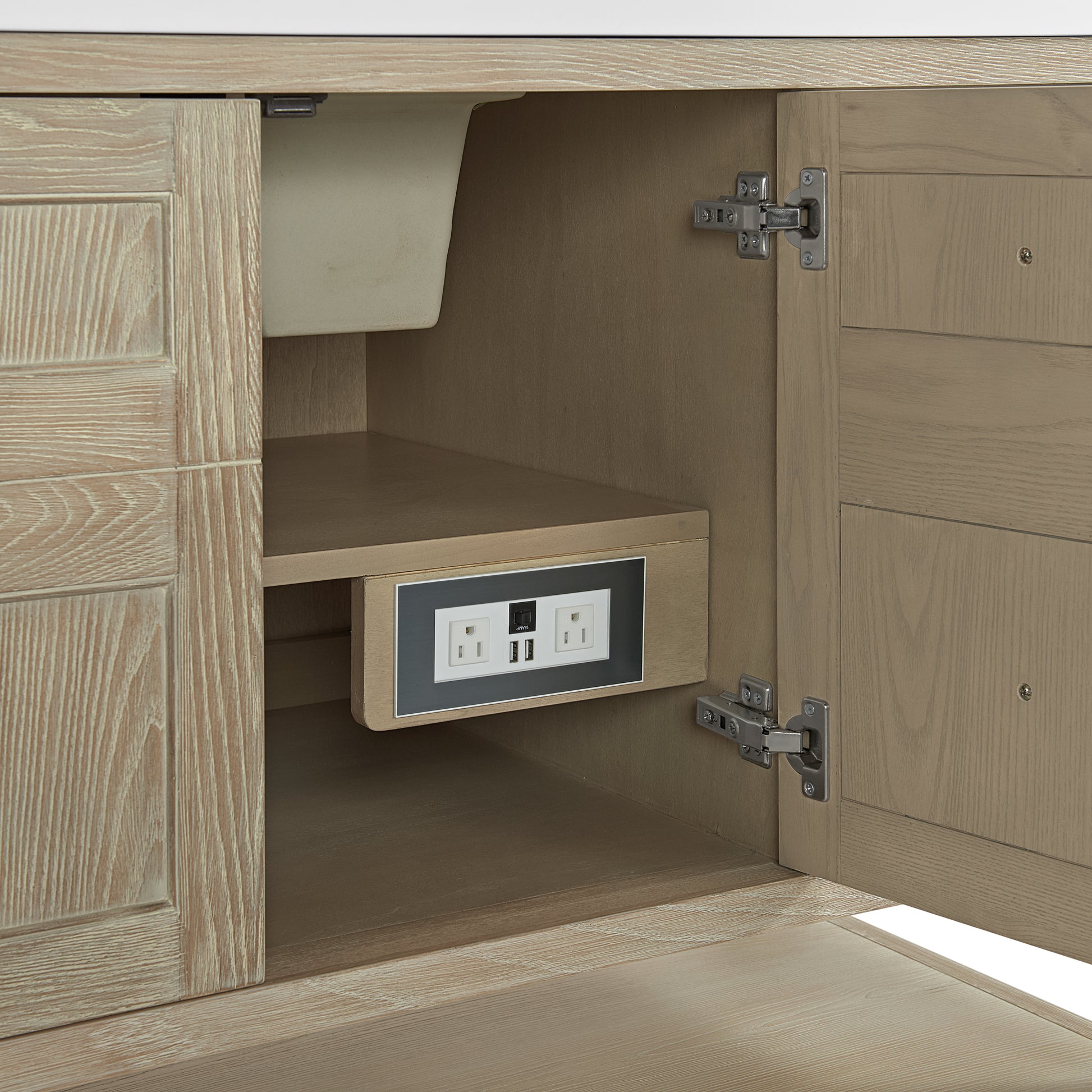James Martin Breckenridge 60" Single Vanity Cabinet with Built-in USB/120V Power Outlet