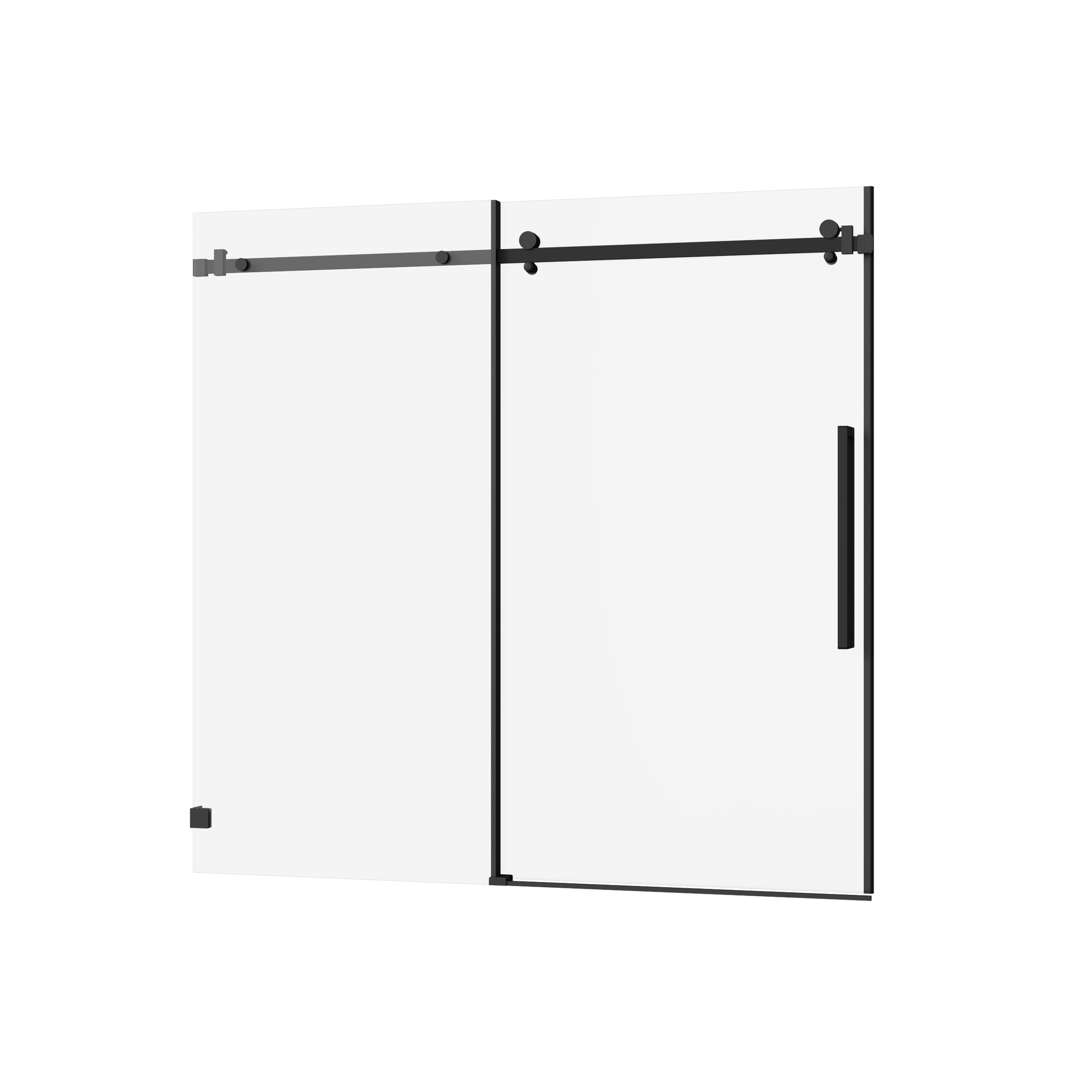 60"x 58" Bathtub Door, Frameless Tub Sliding Shower Door