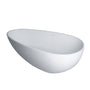 59" Matte White Egg-Shaped Stone Resin Freestanding Soaking Tub, cUPC Certified