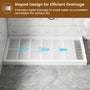 48"/60" x 30"/32"/36" White SMC Rectangular Shower Base with Non-Slip Texture, Left/Right Drain