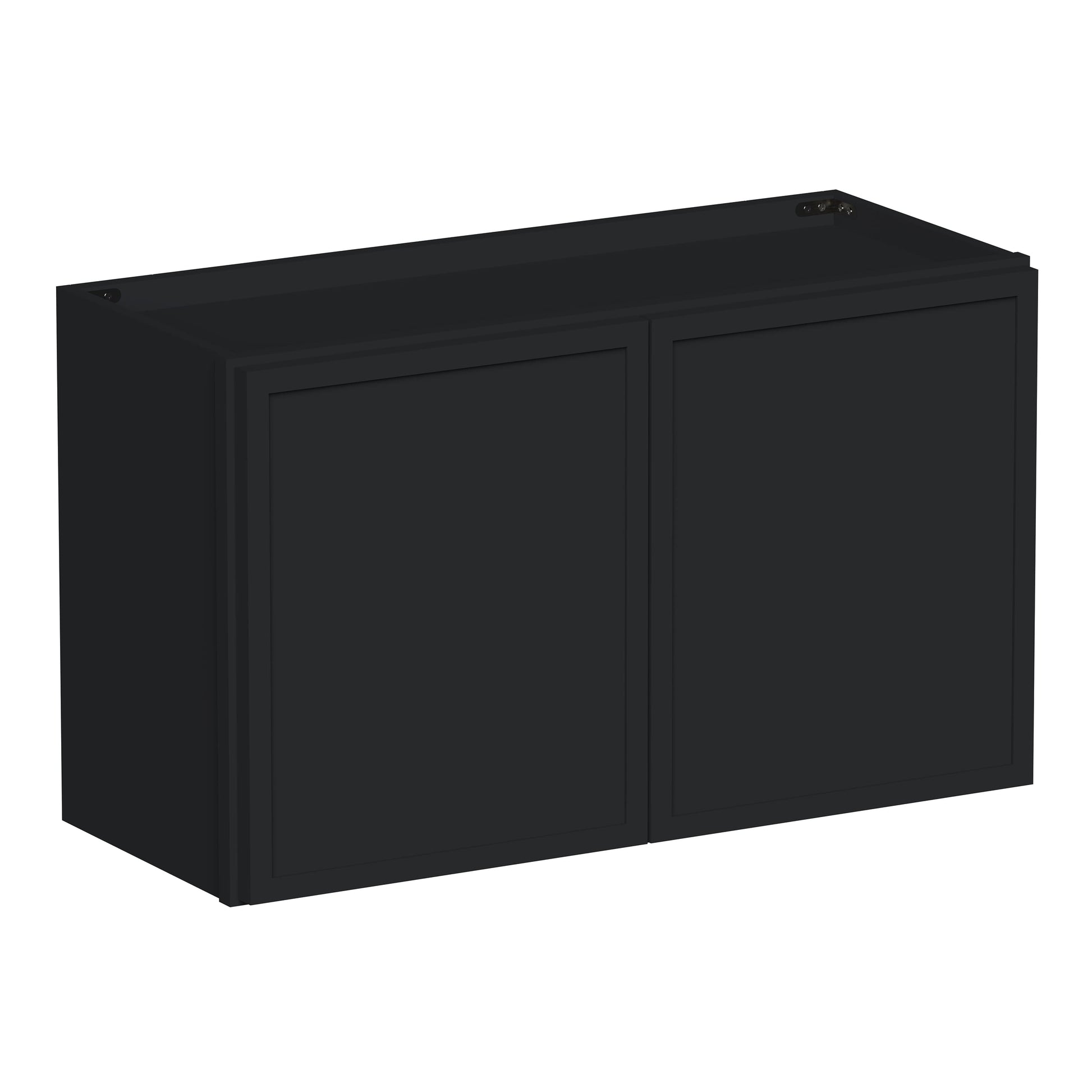 Slim Ebony Black Shaker RTA 24"-36"W x 12"-24"H x 12"D 17-Size Short Wall Cabinet with 2 Doors