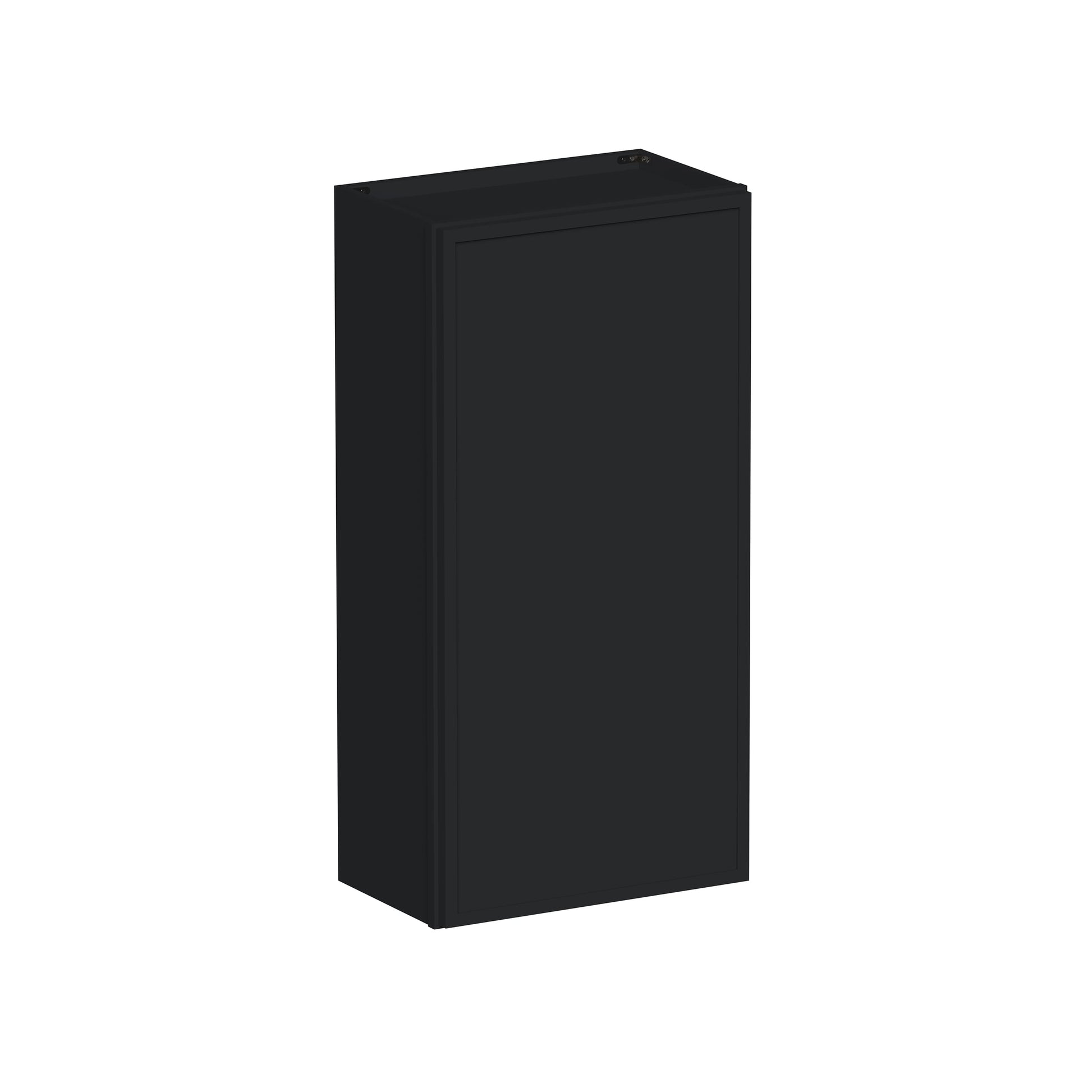 Slim Ebony Black Shaker RTA 24"-36"W x 30"/36"/42"H x 12"D 15-Size Standard Wall Cabinet with 2 Doors
